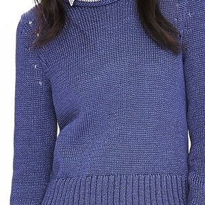 Banana Republic Blue Metallic Cropped Sweater